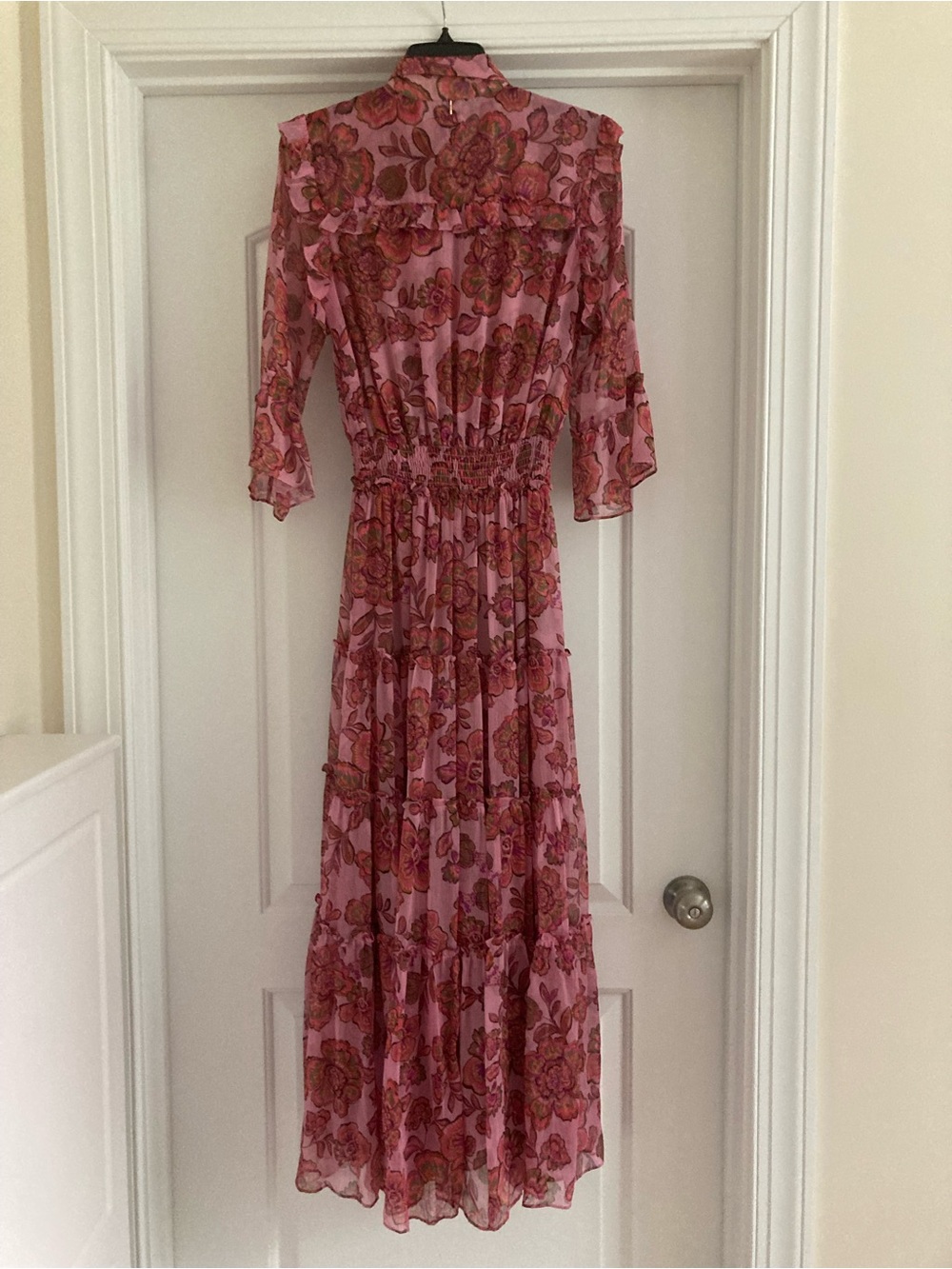 Misa Los Angeles Pink Floral Tiered Maxi Dress - Picture 4 of 6
